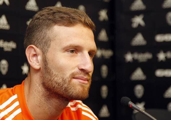 FC Valencia training session in Paterna. In this picture, Shkodran Mustafi attends press conference. xJOSExANTONIOxSANZx 