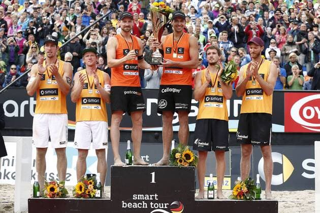 Deutsche Meisterschaft Beachvolleyball, Timmendorfer Strand: Sebastian Fuchs Thomas Kaczmarek Kay Matysik Jonathan Erdmann Lars Flueggen Sebastian Dollinger xHOCHxZWEIx
