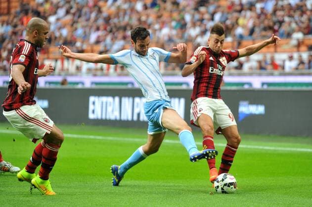 ALEX, MARCO PAROLO, STEPHAN EL SHAARAWY - Serie A 2014 2015 - AC Milan - Lazio Roma -