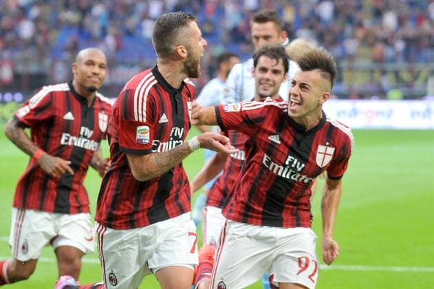 JEREMY MENEZ, STEPHAN EL SHAARAWY - Serie A 2014 2015 - AC Milan - Lazio Roma -