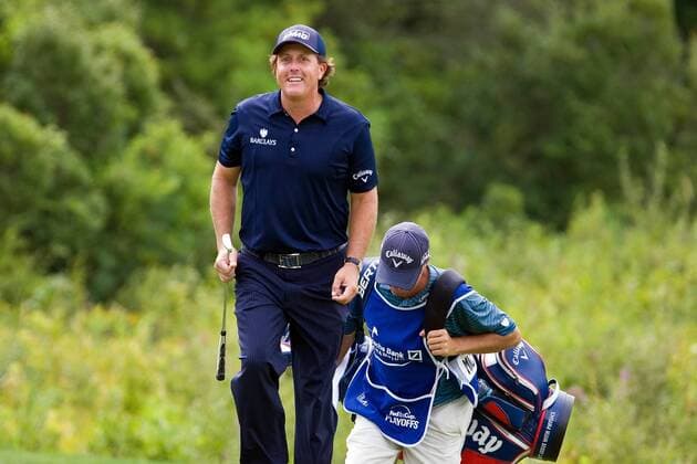 Aug. 31, 2014 - Norton, Massachusetts, United States - August 31, 2014: Phil Mickelson approaches the 8th hole during the third round of the Deutsche Bank Championship at TPC Boston. Anthony Nesmith CSM GOLF 2014: Deutsche Bank Championship AUG 31 - ZUMAc04