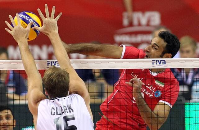 02.09.2014 Krakow(Poland) FIVB Men s Volleyball World Championship USA-Iran preliminary round Adel Gholami (R) Iran : 