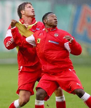 SOCCER - UEFA EURO 2016 quali, AUT vs SWE, preview VIENNA,AUSTRIA,02.SEP.14 - SOCCER - UEFA European Championship 2016, qualification, OEFB international match, Austria vs Sweden, preview, training. Image shows Sebastian Proedl and David Alaba (AUT). 