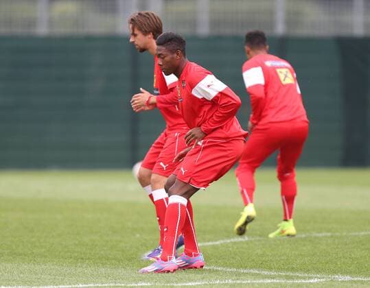 SOCCER - UEFA EURO 2016 quali, AUT vs SWE, preview VIENNA,AUSTRIA,03.SEP.14 - SOCCER - UEFA European Championship 2016, qualification, ÖFB international match, Austria vs Sweden, preview, training national team AUT. Image shows Martin Harnik and David Alaba (AUT). 