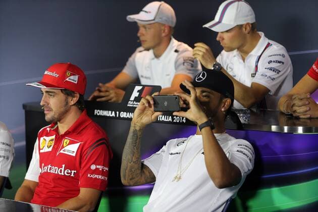 04.09.2014- Press conference, Lewis Hamilton (GBR) Mercedes AMG F1 W05 Italian Grand Prix, Monza 4 - 7 September 2014 