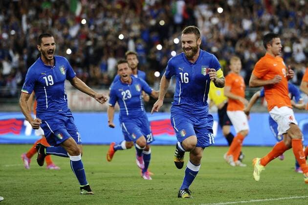 Db Bari 04 09 2014 - Freundschaftsspiel Italien vs Niederlande: Torjubel Daniele De Rossi 