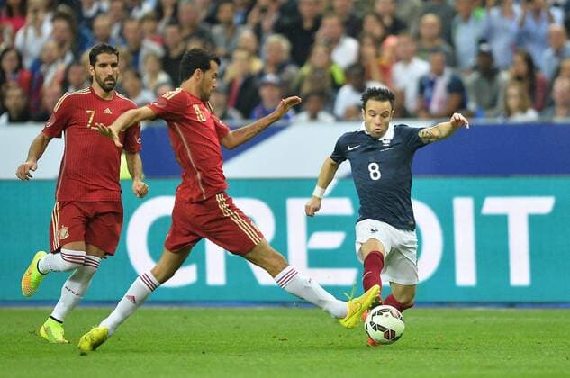 Mathieu Valbuena (fra) - Sergio Busquets (esp) NEWS : France vs Espagne - Friendly Match - 04 09 2014 AnthonyBIBARD FEP Panoramic 
