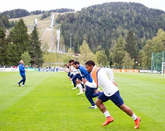 05.09.2014, Sportzentrum, Seefeld, AUT, FS Vorbereitung, Trainingslager, Niederlaendisches Nationalteam, im Bild Jeremain Lens Netherlands national soccer team player Jeremain Lens during a training session of the national footballteam of Netherlands in preparation for the upcoming EURO 2016 qualifying match against Czech Republic on 09. Spetember 2014 in Prague, at the trainingsground Sportzentrum in Seefeld, Austria on 2014 09 05.  EP_Gro  