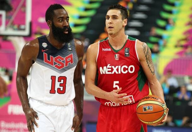 BARCELONA: Marcos Ramos, James Harden - FIBA Basketball WM 2014, Mexiko vs. USA. 