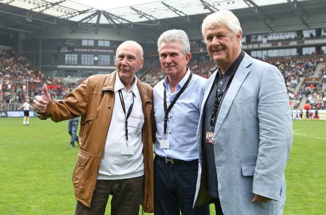 07.09.2014, Fussball, Benefizspiel, Tag der Legenden 2014, Team Hamburg - Team Deutschland, St. Pauli, Millerntorstadion, v.l. Horst Eckel, Jupp Heynckes , Max Lorenz 