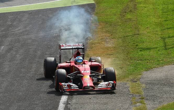 Fernando Alonso, Scuderia Ferrari, Ausfall, formula 1 GP, Italien in Monza, 07.09.2014 Photo:mspb Jerry Andre Fernando Alonso, Ausfall, formula 1 GP, Italien,