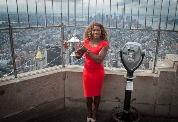 Sept. 8, 2014 - Manhattan, New York, U.S. - 2014 US Open Tennis Champion SERENA WILLIAMS visits the Empire State Building, Monday, Sept. 8, 2014. Serena Williams has won the US Open 6 times has now one a combined 18 Grand Slam Titles. 2014 US Open Tennis Champion Serena Williams Visits Empire State Building - ZUMAb09_