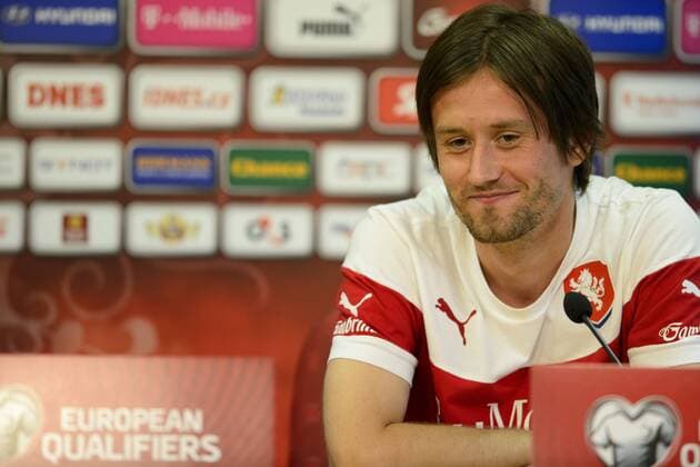 Tomas Rosicky of Czech Republic pictured during the press conference before the Czech Republic vs Netherlands qualification match for football European Cup, Prague, Czech Republic, September 8, 2014. (CTKxPhoto MichalxKamaryt) CTKPhotoOF201409081222301  kmt 1