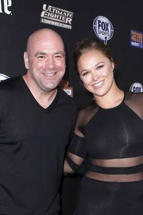 Dana White, Ronda Rousey CELEBRITES : Premiere d Ultimate Fighter (FOX) - Hollywood - 09 09 2014 ChrisElise PanoramicUSA 