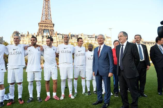 Claude Bartolone - Noel Le Graet - Benefizspiel zwischen Variete Club de France und einer aus Politikern bestehenden Mannschaft (Equipe de France des Parlamentaires) - Paris Frankreich - 10 09 2014 AnthonyBIBARD FEP Panoramic 