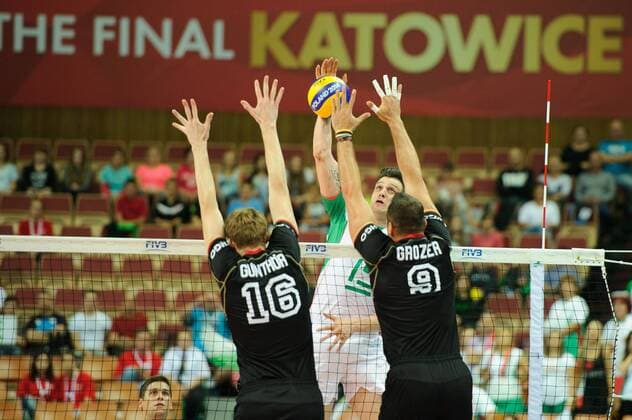 11.09.2014, Katowice - FIVB World Cup 2014 - Germany vs Bulgaria - Max Günthor , Todor Aleksiev , György Grozer -  140911BAR035