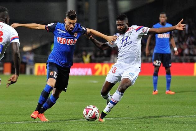 Arnold Mvuemba (lyon) vs Ferreira Carrasco (monaco) FOOTBALL : Olympique Lyon vs AS Monaco - Ligue 1 - 12 09 2014 FredericChambert 
