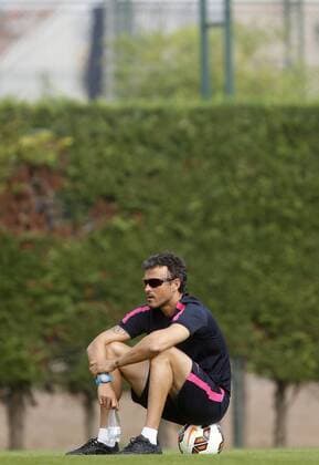 Barcelona training session. In this picture, Luis Enrique. xFRANCESCxADELANTADOx 