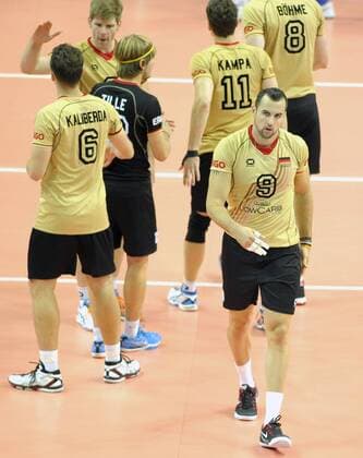 MS 2014 Germany vs Russia FIVB Volleyball Men s World Championship Poland 2014. Germany vs. Russia on September 13, 2014 in Katowice, Poland. In the picture: Team of Germany 9 Gyorgy Grozer  EN_01145166_0007