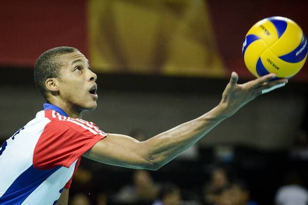 MS 2014 Cuba vs Bulgaria FIVB Volleyball Men s World Championship Poland 2014. Pool F. Cuba vs. Bulgaria on September 13, 2014 in Wroclaw, Poland. In the picture: Osmany Santiago Uriarte Mestre  EN_01145167_0014