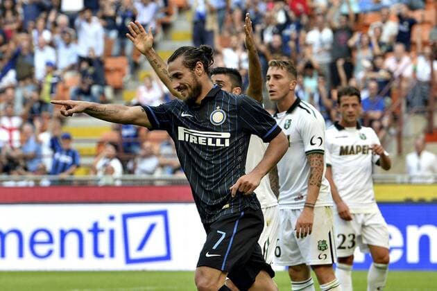 Mg Milano 14 09 2014 - serie A Inter Milan vs Sassuolo Calcio foto MatteoxGribaudi Image Sport Pictured: Daniel Pablo Osvaldo 
