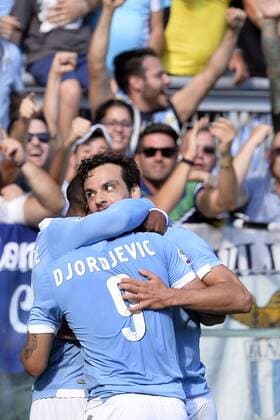 Marco Parolo Lazio. goal celebration. Roma 14-09-2014 Stadio Olimpico. Football Calcio 2014 2015 Serie A. Lazio Rom - Cesena AC. Foto AntoniettaxBaldassarre Insidefoto AntoniettaxBaldassarre