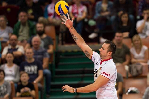 16.09.2014, Spodek, Kattowitz Volleyball, FIVB Volleyball Men s World Championship 2014, 3. Runde, Deutschland (GER) vs. Frankreich (FRA) Angriff Georg György Gyoergy Grozer ( 9 GER)