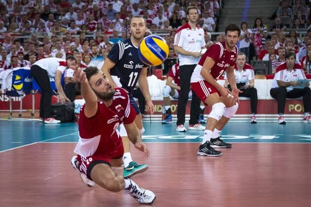 MÅö Siatkarzy 2014 - Polska - Rosja Ph: Dariusz Stepien East News FIVB Volleyball Men s World Championship Poland 2014. Poland vs. Russia on September 18.09.2014 in Lodz, Poland In the picture: Mateusz Mika, Pawel Zatorski, Michal Winiarski  EN_01145942_0027