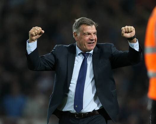 West Ham s Sam Allardyce celebrates his sides third goal - Barclays Premier League - West Ham United vs Liverpool - Upton Park - England - 20th September 2014 - Picture David Klein Sportimage EDITORIAL USE ONLY. No use with unauthorised audio, video, data, fixture lists, club league logos or live services. Online in-match use limited to 120 images, no video emulation. No use in betting, games or single club league player publications.