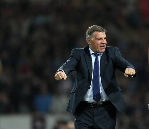 West Ham s Sam Allardyce celebrates his sides third goal - Barclays Premier League - West Ham United vs Liverpool - Upton Park - England - 20th September 2014 - Picture David Klein Sportimage EDITORIAL USE ONLY. No use with unauthorised audio, video, data, fixture lists, club league logos or live services. Online in-match use limited to 120 images, no video emulation. No use in betting, games or single club league player publications.