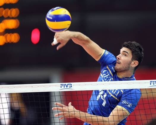 SPODEK HALL 20.09.2014 VOLLEYBALL MEN FIVB MEN S VOLLEYBALL WORLD CHAMPIONSHIP 2014 - ROUND SEMIFINAL 1 2 - FRANCE - BRASIL NICOLAS LE GOFF ( FRANCE )  140920MIN005