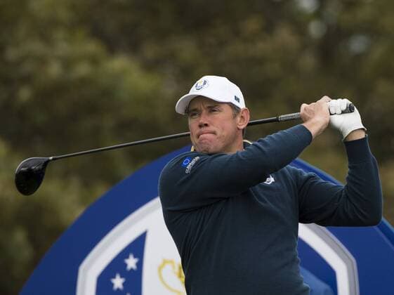 23.09.2014. Gleneagles, Auchterarder, Perthshire, Scotland. The Ryder Cup. Lee Westwood (EUR) tees off on the 18th hole during his practice round. xStephenxBartholomewx  ActionPlus11562871
