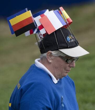 23.09.2014. Gleneagles, Auchterarder, Perthshire, Scotland. The Ryder Cup. Patriotic Team Europe fan during Team Europe practice round. xStephenxBartholomewx  ActionPlus11562855