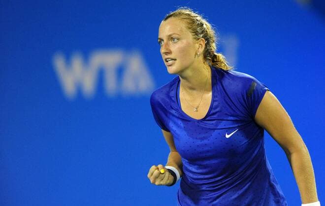 (140924) -- WUHAN, Sept. 24, 2014 -- Petra Kvitova during the women s singles 3rd round match at the WTA Tennis Damen Wuhan Open tennis tournament in Wuhan, capital of central China s Hubei Province, on Sept. 24, 2014. HaoxTongqian 