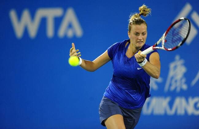 (140924) -- WUHAN, Sept. 24, 2014 -- Petra Kvitova during the women s singles 3rd round match at the WTA Tennis Damen Wuhan Open tennis tournament in Wuhan, capital of central China s Hubei Province, on Sept. 24, 2014. HaoxTongqian 