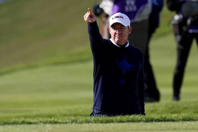 GOLF - PGA, Ryder Cup 2014 PERTHSHIRE,SCOTLAND,26.SEP.14 - GOLF - PGA Golf Herren Tour, Ryder Cup, Auchterarder Golf Club. Image shows the rejoicing of Jimmy Walker (USA). 