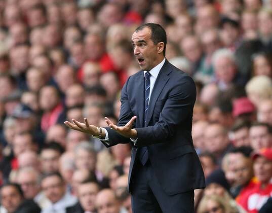 Roberto Martinez manager of Everton - Barclays Premier League - Liverpool vs Everton - Anfield Stadium - Liverpool - England - 27th September 2014 - Picture Simon Bellis Sportimage EDITORIAL USE ONLY. No use with unauthorised audio, video, data, fixture lists, club league logos or live services. Online in-match use limited to 120 images, no video emulation. No use in betting, games or single club league player publications.