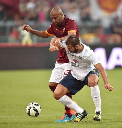 Douglas Maicon Roma, Panagiotis Tachtsidis Verona Roma 27-09-2014 Stadio Olimpico, Football Calcio Serie A AS Roma - Hellas Verona. Foto Andrea Staccioli Insidefoto andreaxstaccioli