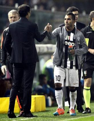 Carlos Tevez, Massimiliano Allegri Juventus - Italien - Serie A, Juventus Turin. giuseppexceleste