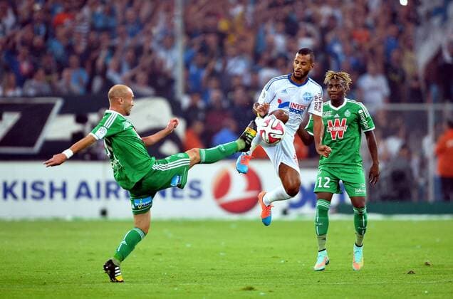 Romao (om) - Renaud Cohade (sainte) FOOTBALL : Marseille vs Saint Etienne - Ligue 1 - 28 09 2014 AnthonyBIBARD FEP Panoramic 