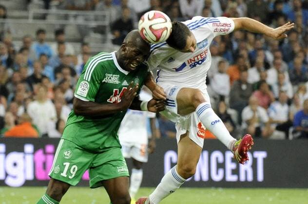 Gignac (OM) - Pogba (ASSE) FOOTBALL : Marseille vs Saint Etienne - Ligue 1 - 28 09 2014 FranckPennant Panoramic 