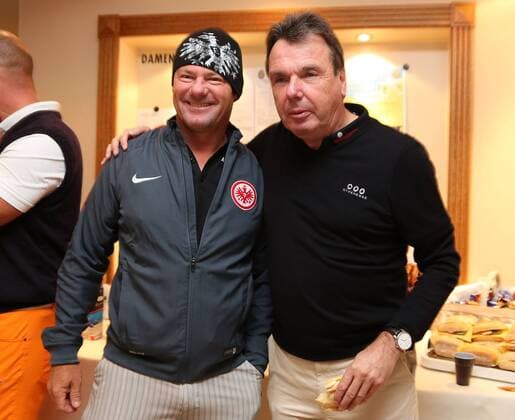 29.09.2014, xjfx, Golf Eintracht-Open, v.l. Alexander Cejka (Golfprofi), Heribert Bruchhagen (Vorstandsvorsitzender der Eintracht Frankfurt Fussball AG)