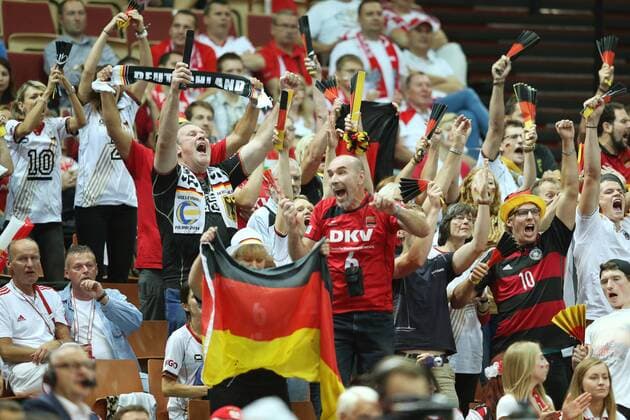 Germany fans (GER), SEPTEMBER 21, 2014 - Volleyball : FIVB Volleyball Men s World Championship Third-place match between France 0-3 Germany at Spodek in Katowice, Poland. Noxthirdxpartyxsales  (yafa002531)