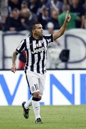Db Torino 05 10 2014 - campionato di calcio serie A Juventus-Roma foto Daniele Buffa Image Sport nella foto: esultanza gol Carlos Tevez 