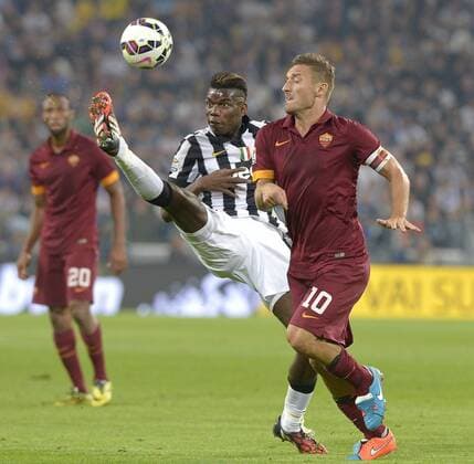 Paul Pogba Juventus, Francesco Totti Roma, Torino 05-10-2014, Juventus Stadium, Football Calcio 2014 2015 Serie A, Juventus - AS Roma, Foto Filippo Alfero Insidefoto filippoxalfero