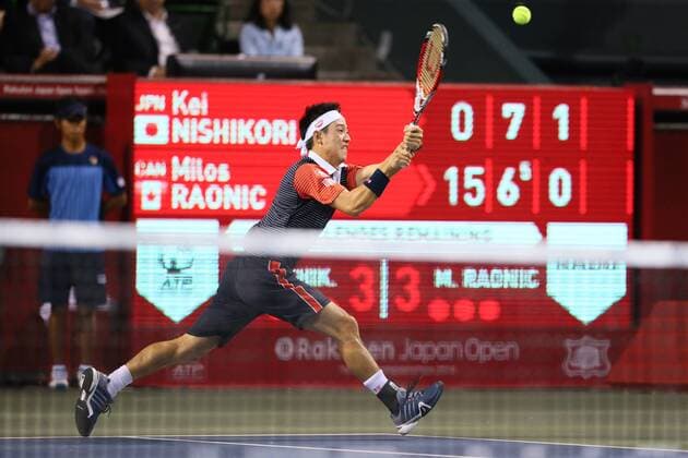 Kei Nishikori (JPN), OCTOBER 5, 2014 - Tennis : Rakuten Japan Open Tennis Championships 2014, the Final match at Ariake Coliseum, Tokyo, Japan. NOxTHIRDxPARTYxSALES.  (umqa016575)