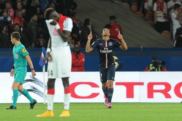joie Lucas Moura apres son but (PSG) FOOTBALL : PSG vs Monaco - Ligue 1 - 05 10 2014 N.LeGouicFEP 