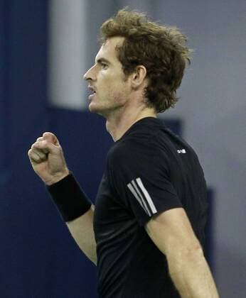 Britain s Andy Murray celebrates during the men s singles match at the Shanghai Masters tennis tournament in Shanghai, east China, on Oct. 7, 2014. ) (SP)CHINA-SHANGHAI-TENNIS-MASTERS DingxTing 