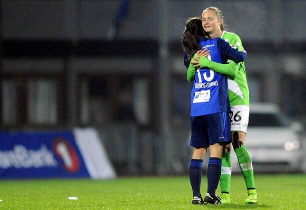 Football UEFA Womens Champions League Round 32 - 1st Leg 08.10.2014 Stabaek IF vs. VfL Wolfsburg 0:1 Siri Merete Nordeide Grönli (13) - Stabaek Caroline Graham Hansen (26) - Wolfsburg 