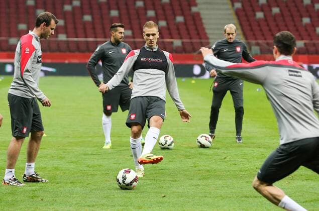 10.10.2014, Warszawa, UEFA EURO qualifier, training, football, Lukasz Teodorczyk (POLAND),  10102014toja282